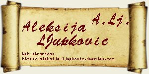 Aleksija LJupković vizit kartica